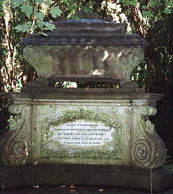 Last resting place of Thomas Gadd Matthews and his wife