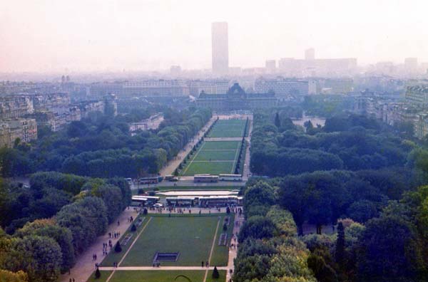 Parc du champ de Mars from the Eiffel Tower