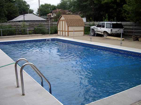 The completed pool surround concrete