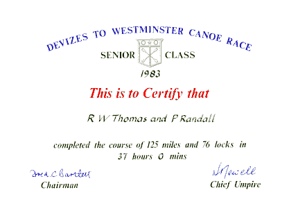 My first DW Race certificate