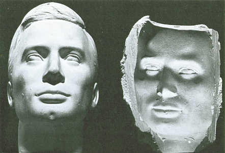 Bust and mould of face