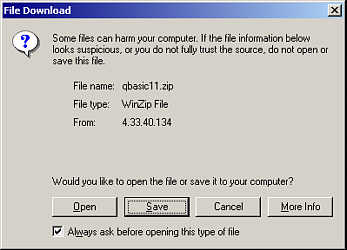 File Download Dialog Box