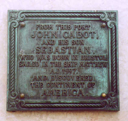 Plaque celebrating Cabot's discovery