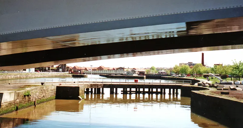 The Floating Harbour from under Cumberland Basin Bridge