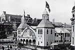 Bristol 1893 Industrial & Fine Arts Exhibition. This image clearly shows the electric clock - Bristol's first