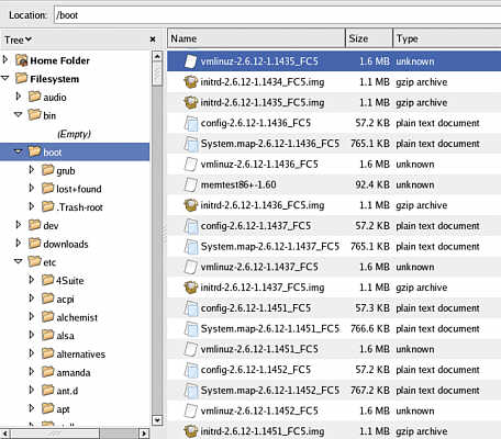 Contents of the boot directory