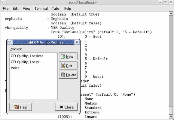 LAME properties and profile editor