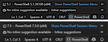 Checking the PowerShell version in Visual Studio Code