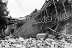 Wreckage of buildings in the village of Samos, August 1953. Image from Imperial War Museums, A32634