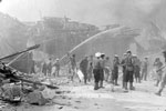 Men of the Royal Navy and Marines working in the areas devastated by the earthquake, August 1953. Image from Imperial War Museums, A32661