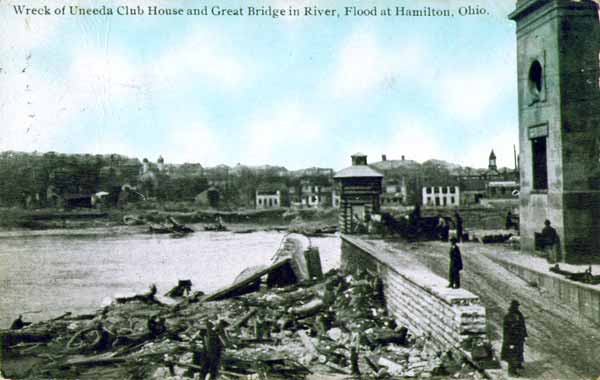 Wreck of the Uneeda Club House and Great Bidge, Hamilton, Ohio