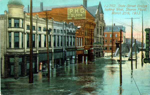 State Street Bridge looking West, Sharon, Pennsylvania