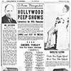 Hollywood Peep Show conversion of the Panoram by William Nathanson. Billboard February 12, 1944 issue.