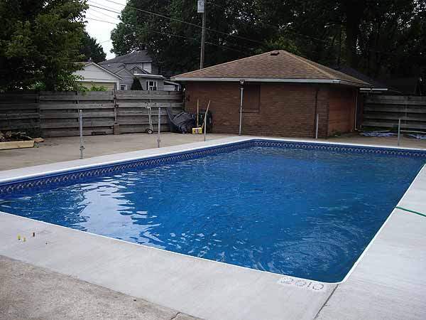 All the pool surround concrete now poured