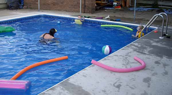 The first people in the pool