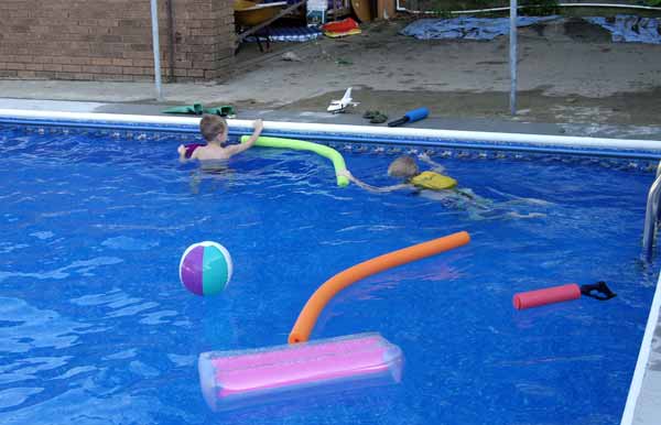 The first people in the pool