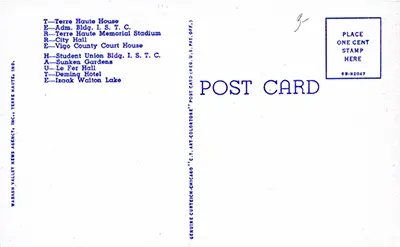 postcard back