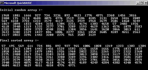 Screenshot of QSort.bas