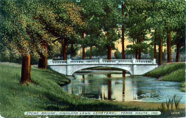 Stone bridge, Highland Lawn Cemetery, Terre Haute