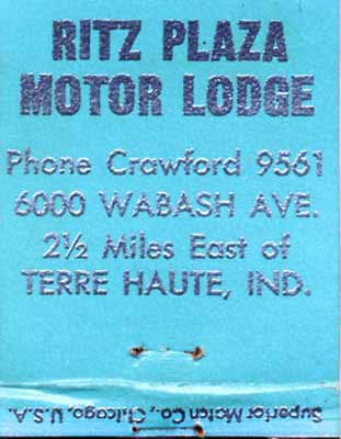 Ritz Plaza Motor Lodge matchbook