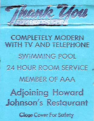 Ritz Plaza Motor Lodge matchbook