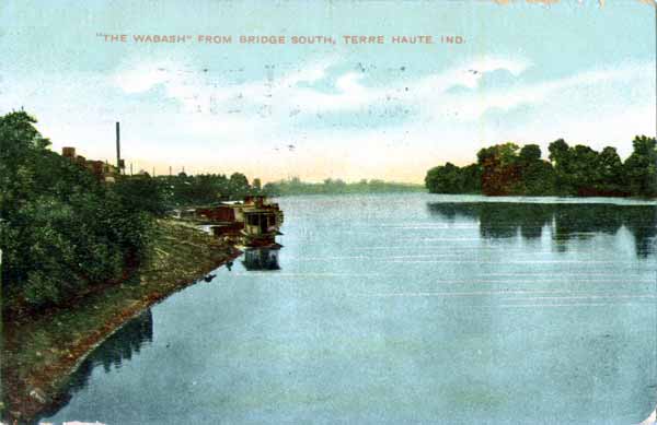 Wabash River from the bridge looking south, Terre Haute