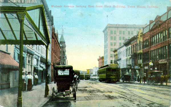 Wabash Avenue looking East from Herz's Building, Terre Haute