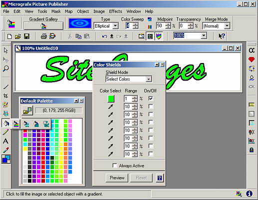 Setting the graduated fill parameters