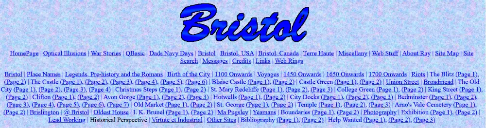 The original site menu