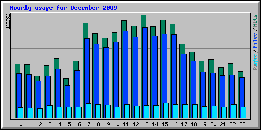 Hourly usage for December 2009