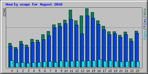 Hourly usage for August 2010