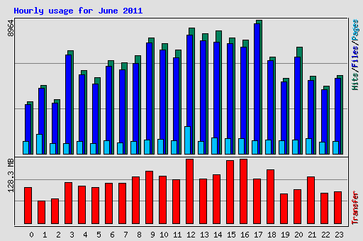 Hourly usage for June 2011