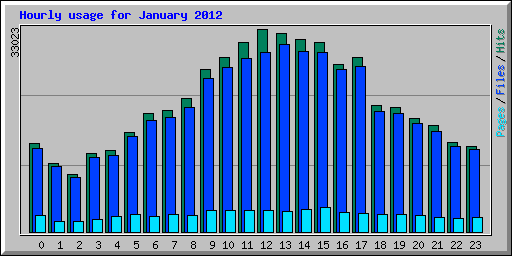 Hourly usage for January 2012