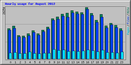 Hourly usage for August 2012