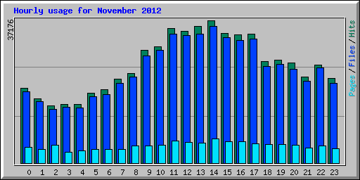 Hourly usage for November 2012