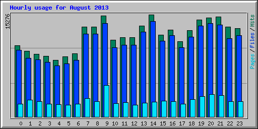 Hourly usage for August 2013