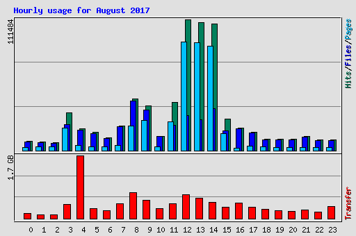 Hourly usage for August 2017