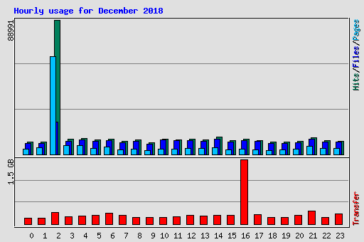 Hourly usage for December 2018