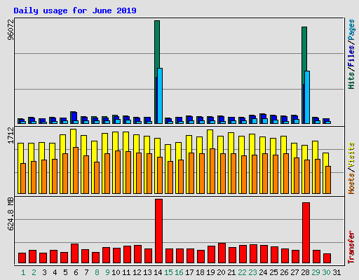 Daily usage for June 2019