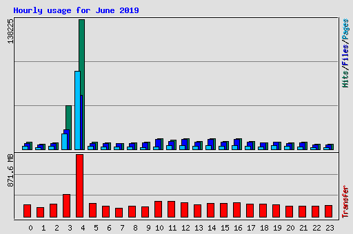 Hourly usage for June 2019