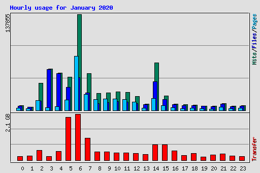 Hourly usage for January 2020