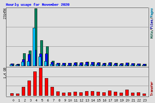 Hourly usage for November 2020