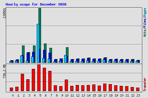 Hourly usage for December 2020