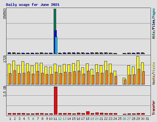 Daily usage for June 2021