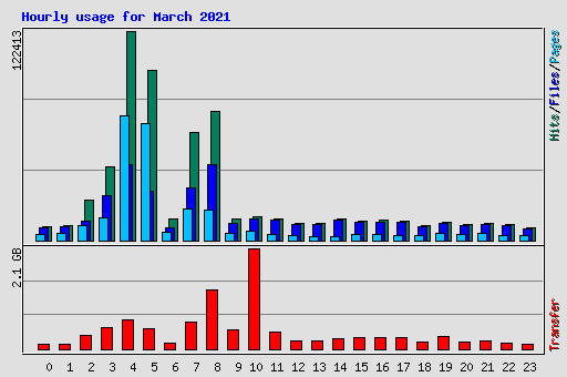 Hourly usage for March 2021