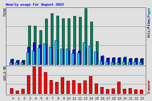 Hourly usage for August 2022