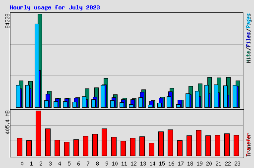 Hourly usage for July 2023