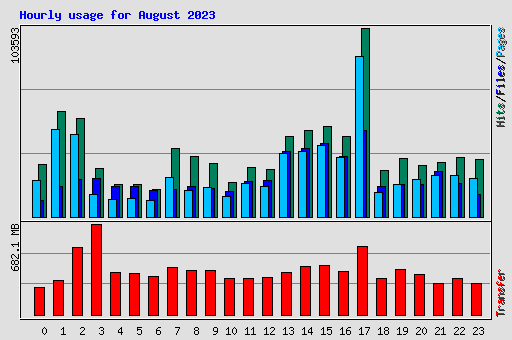 Hourly usage for August 2023