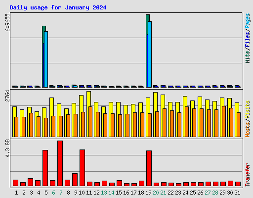 Daily usage for January 2024