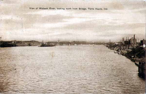 Wabash River from the bridge looking north, Terre Haute